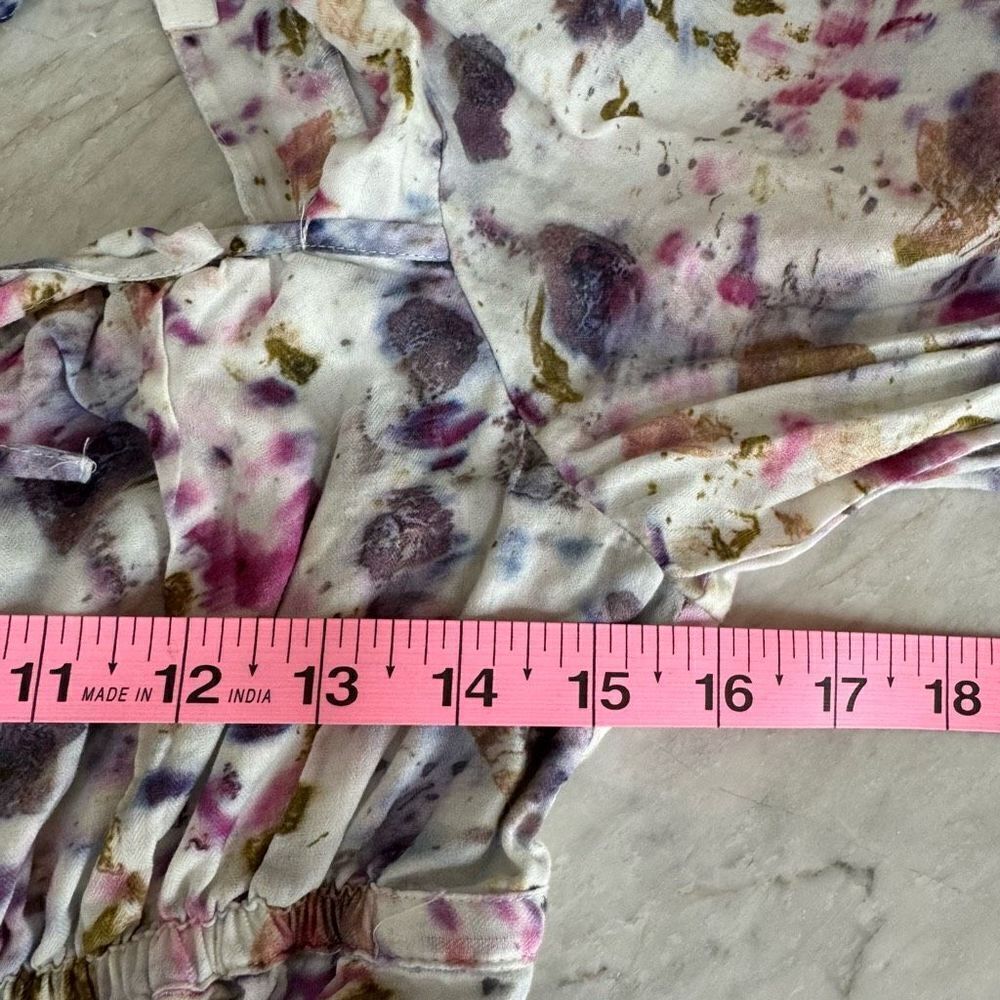 J. Crew Flora Obscura X cinched-waist top in kaleidoscope floral cotton size 8 - Picture 6 of 8